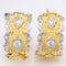 Aretes de Plata 925 Chapada en Oro - Diseño Onda Estrella Lujo Personalizado