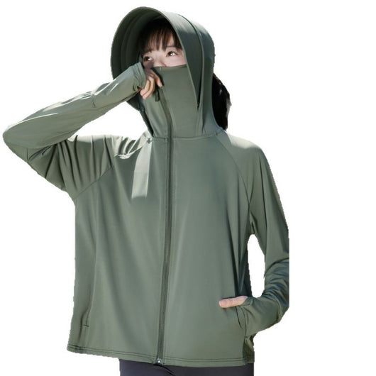Ropa de Protección Solar Tipo Ice Silk con Ala Ancha para Mujer - Image 5