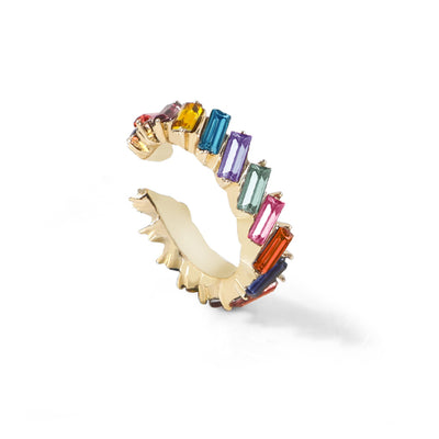 Aretes en Forma de C con Cristales Multicolores - Image 15