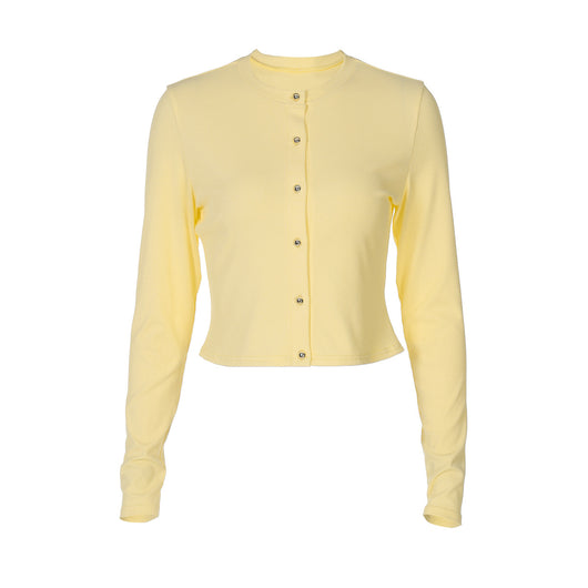 Blusa Ajustada de Manga Larga en Color Sólido para Mujer - Image 4