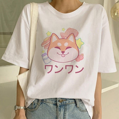 Camiseta Cuello Redondo Estampado Shiba Inu para Mujer - Image 6