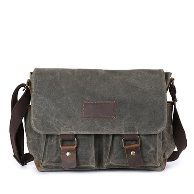 Bolsa Bandolera Vintage de Cuero Crazy Horse Impermeable para Hombre - Image 4