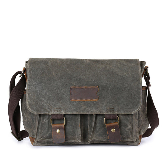 Bolsa Bandolera Vintage de Cuero Crazy Horse Impermeable para Hombre - Image 4