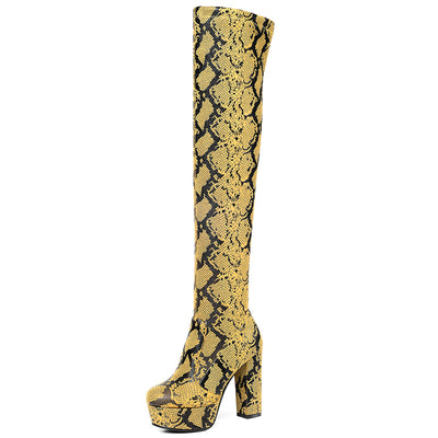 Botas Altas Over The Knee con Plataforma y Tacón Grueso para Mujer - Image 2