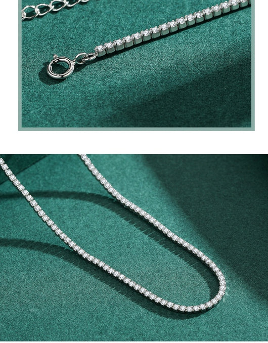 Collar de Plata 925 con Diamantes Incrustados - Lujo Ligero para Influencers - Image 4