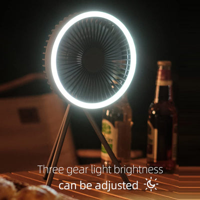 Ventilador LED Camping Portátil 3 en 1 con Tripié Ajustable y Carga USB - Image 2