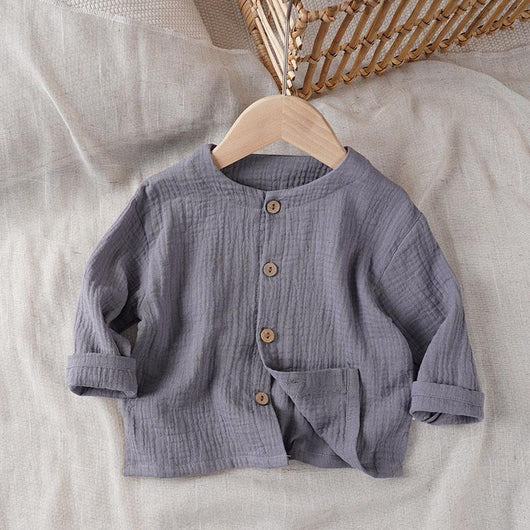 Cardigan de Algodón y Lino para Bebé - Abrigo Manga Larga Color Sólido - Image 9