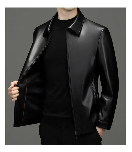 Chaqueta de Cuero PU Estilo Ejecutivo con Solapa - Otoño - Image 12