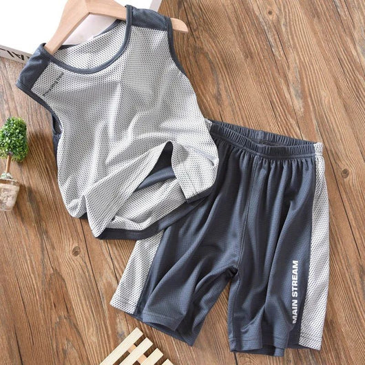 Conjunto Deportivo Infantil de Malla: Chaleco y Shorts Transpirables - Image 16