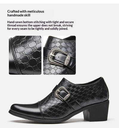 Zapatos Casuales de Cuero Cubano con Diseño Piel de Serpiente para Hombre - Image 10