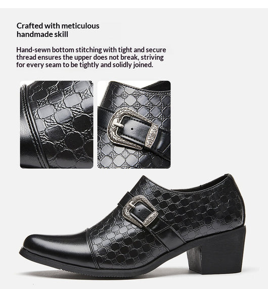 Zapatos Casuales de Cuero Cubano con Diseño Piel de Serpiente para Hombre - Image 10