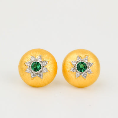 Aretes Redondos Vintage Court Elegantes con Acabado Satinado - Image 7