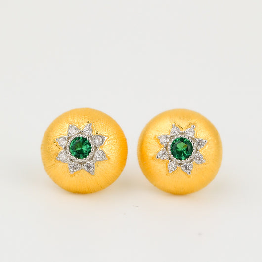 Aretes Redondos Vintage Court Elegantes con Acabado Satinado - Image 7