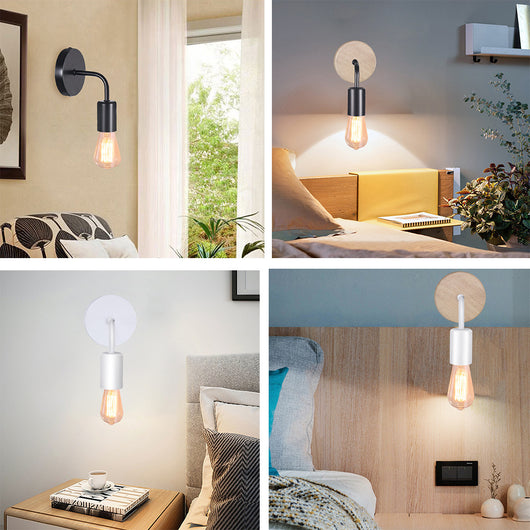 Lámpara de Pared Nórdica Minimalista Hierro y Madera