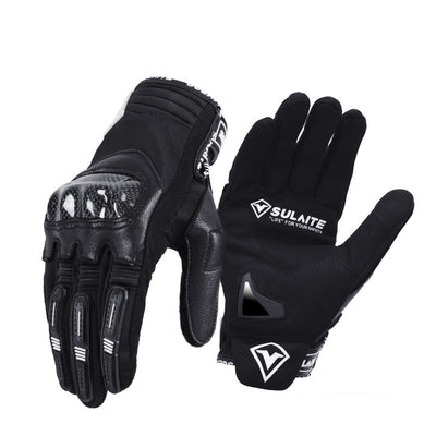 Guantes de Motocicleta Piel de Oveja con Fibra de Carbono para Motorista - Image 11