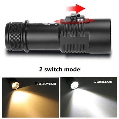 Linterna de Buceo Profesional Dual LED Blanco y Amarillo con Control Magnético - Image 11