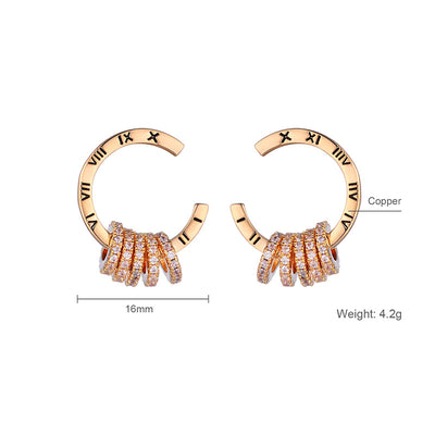 Aretes Personalizados con Números Romanos y Circonita - Elegancia Minimalista - Image 15