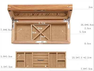 Joyero de Madera de Palisandro con Doble Compartimento y Cerradura de Seguridad - Image 9