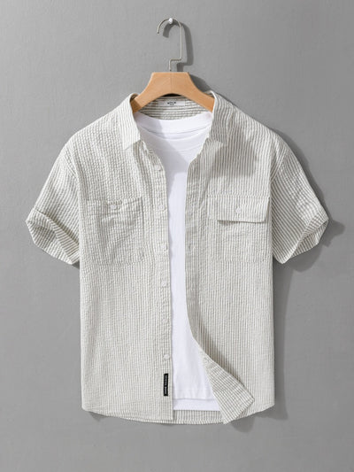 Camisa Casual de Algodón Manga Corta para Hombre - Versátil y Moderna - Image 13