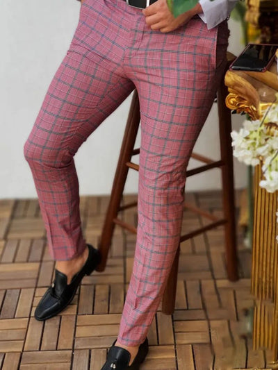 Pantalones Casuales a Cuadros Estilo Europeo Americano Corte Ninth - Image 5