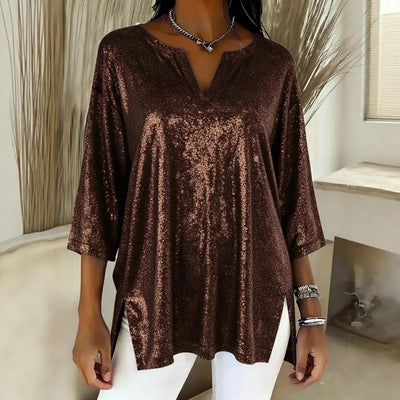 Blusa Navideña Brillante de Manga Larga para Mujer - Image 8