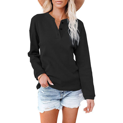 Blusa Manga Larga Cuello en V Mujer - Colores Lisos - Image 13