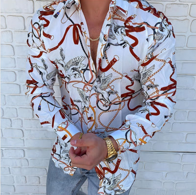 Camisa Casual de Manga Larga con Estampado para Hombre - Image 27