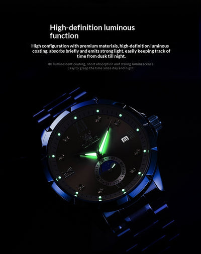 Reloj de Cuarzo para Hombre con Diamantes y Calendario - Elegancia Ejecutiva - Image 10
