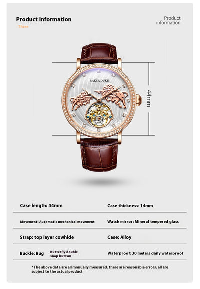 Reloj Mecánico de Lujo con Diamantes Incrustados Resistente al Agua - Image 5