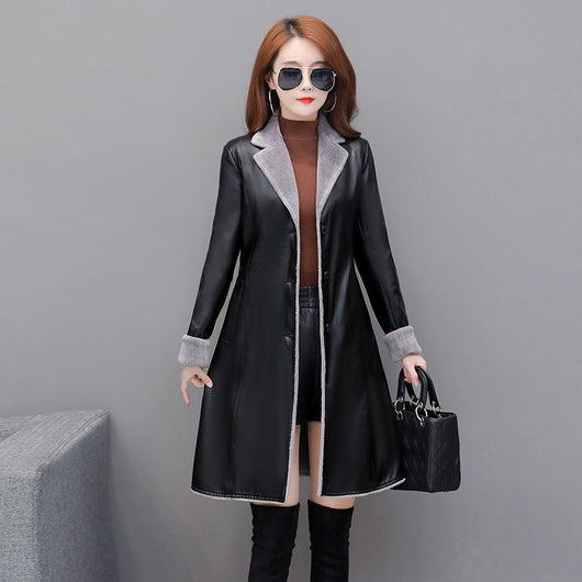 Abrigo Trench Coat de Cuero PU Premium con Forro Velvet - Image 10