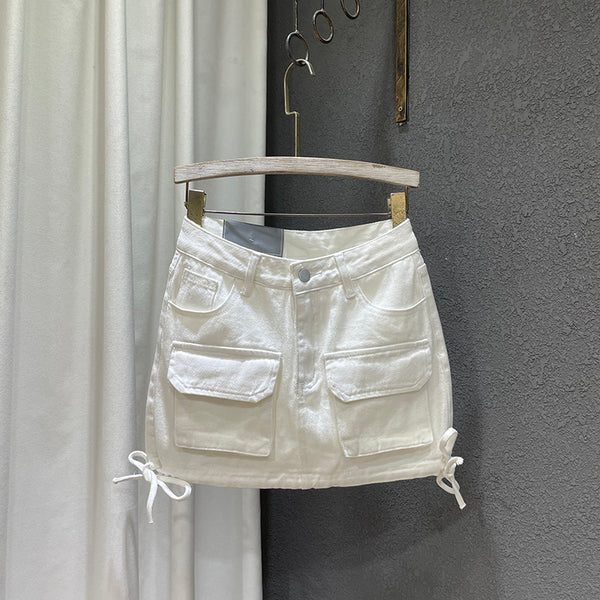 Falda Denim Estilo Tooling para Mujer