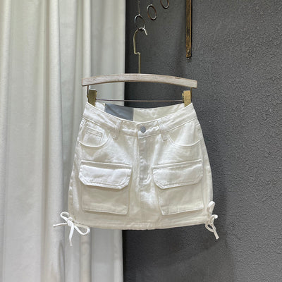 Falda Denim Estilo Tooling para Mujer