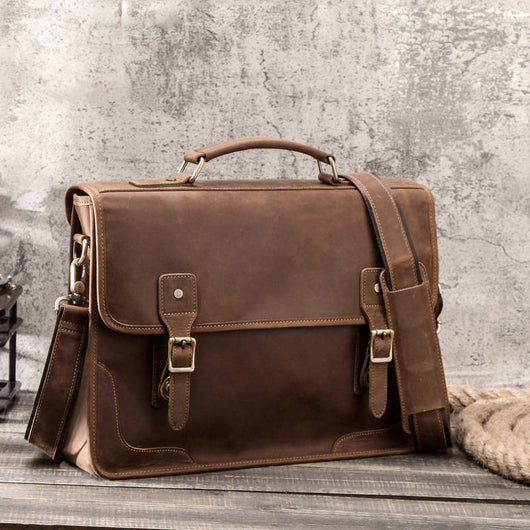 Maletín Ejecutivo de Cuero Vintage Estilo Europeo - Grande y Funcional para Profesionales - Image 8