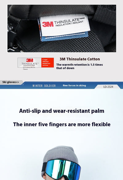 Guantes de Esquí Kevlar Tres Dedos Impermeables y Resistentes - Image 24
