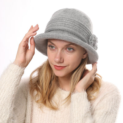 Gorro Tejido Grueso para Mujer con Flor - Abrigo Elegante y Cálido - Image 13
