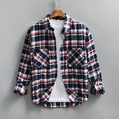 Camisa Casual de Cuadros Retro para Hombre Primavera - Image 6