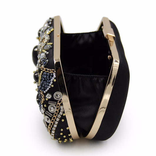 Bolso de Gala Elegante con Cristales y Diamantes Incrustados - Image 5
