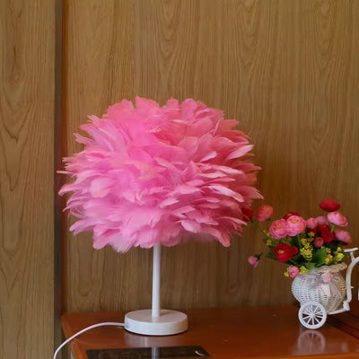 Lámpara de Mesa Artística con Pluma para Dormitorio - Image 30