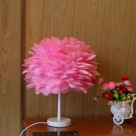 Lámpara de Mesa Artística con Pluma para Dormitorio - Image 30