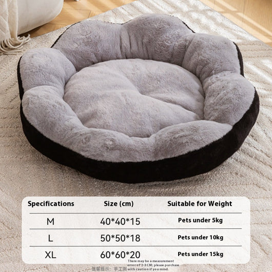 Cama Nido Redonda de Felpa Gruesa y Cálida para Mascotas con Cojín Desmontable y Lavable - Image 5