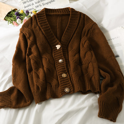 Cardigan Suelto de Cuello Redondo Liso - Suéter Versátil para Mujer - Image 38