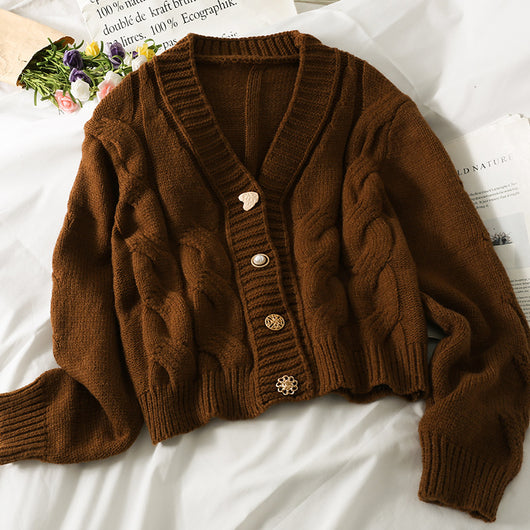 Cardigan Suelto de Cuello Redondo Liso - Suéter Versátil para Mujer - Image 38