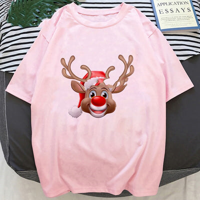 Playera Navideña con Estampado de Papá Noel y Reno - Image 29