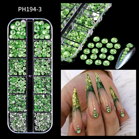 Uñas Decorativas Cuadradas con Cristales Brillantes - Image 8