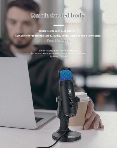 Micrófono Condensador USB con Luz Ambiental RGB Respirable - Image 17