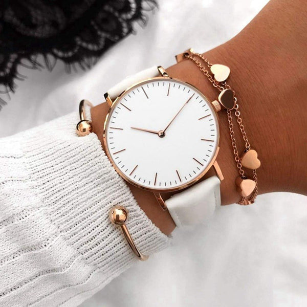 Reloj para Mujer de Correa Simple con Esfera Grande de Cuarzo