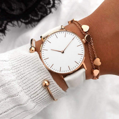 Reloj para Mujer de Correa Simple con Esfera Grande de Cuarzo