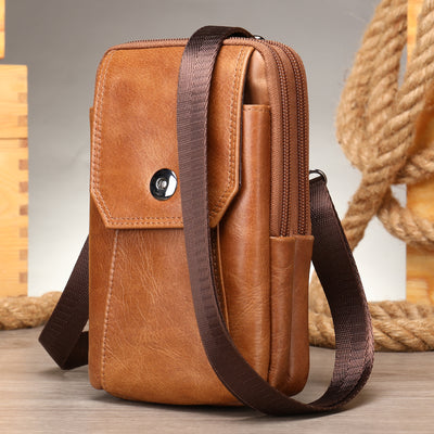 Bolsa Mensajera de Cuero para Hombre con Bandolera Ajustable - Image 4