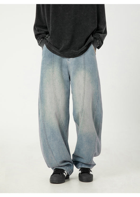 Pantalones Vaqueros Anchos Lavados para Hombre - Corte Holgado Casual - Image 11