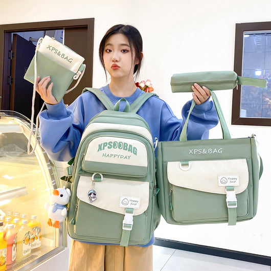 Mochila Escolar de 4 Piezas para Secundaria